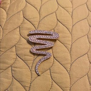 Gold Crystal Snake Brooch